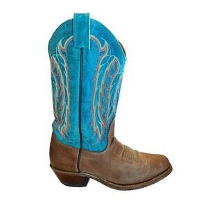 Nocona Boots Vintage Square Toe Cowboy Womens Sz 6 Boots Brown Western